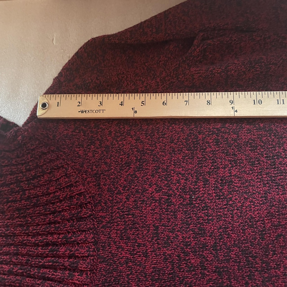 Vtg Y2K Lauren Ralph Lauren Sweater Women XL Red Black Cowl Neck Marled Pullover - Picture 11 of 14